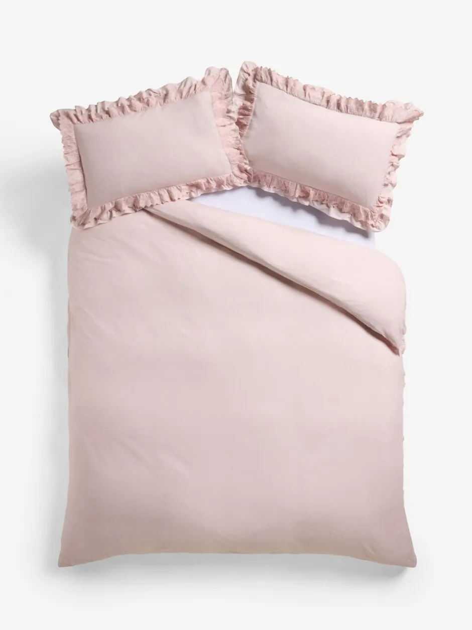 Beddengoedsets En Dekbedovertrekken*Shabby Chic by Rachel Ashwell® broderie anglaise ruche dekbedovertrek en kussensloopset Roze