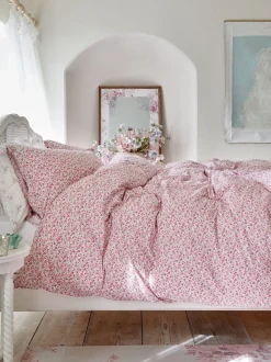 Kinderbeddengoed|Beddengoedsets En Dekbedovertrekken|Shabby Chic by Rachel Ashwell® set van 200 -draads dekbedovertrek en kussensloopset met platte bies Vintage roze bloemetjes