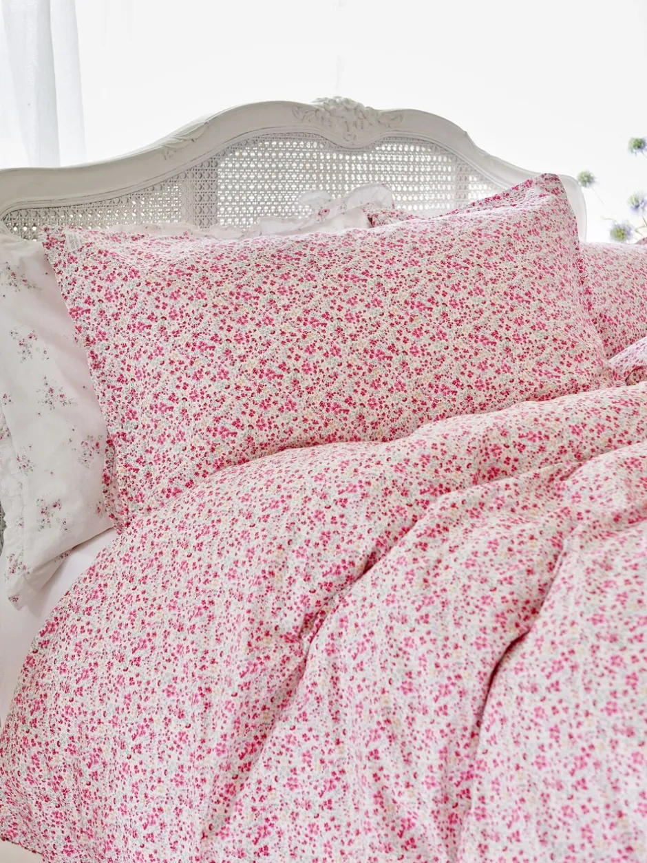 Kinderbeddengoed|Beddengoedsets En Dekbedovertrekken|Shabby Chic by Rachel Ashwell® set van 200 -draads dekbedovertrek en kussensloopset met platte bies Vintage roze bloemetjes