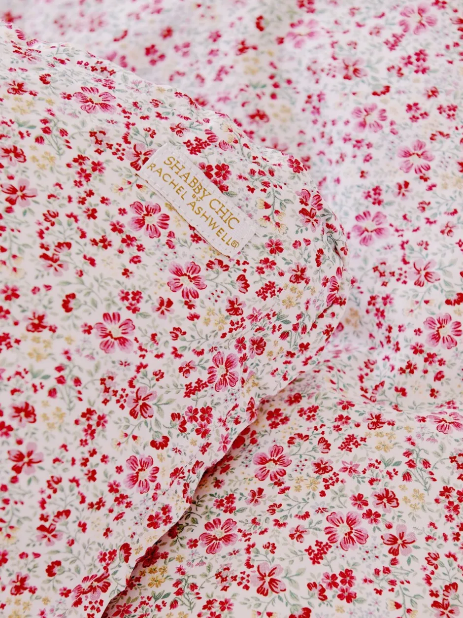 Kinderbeddengoed|Beddengoedsets En Dekbedovertrekken|Shabby Chic by Rachel Ashwell® set van 200 -draads dekbedovertrek en kussensloopset met platte bies Vintage roze bloemetjes