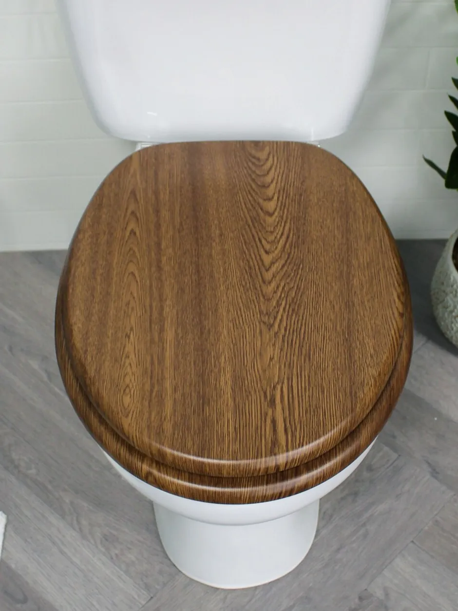 Badkameraccessoires|Showerdrape - Norfolk Soft Close houten toiletbril