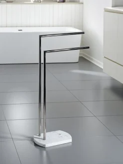 Badkameraccessoires|Showerdrape - Octavia - Vrijstaand handdoekenrek Wit