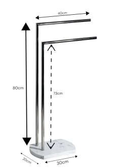Badkameraccessoires|Showerdrape - Octavia - Vrijstaand handdoekenrek Wit