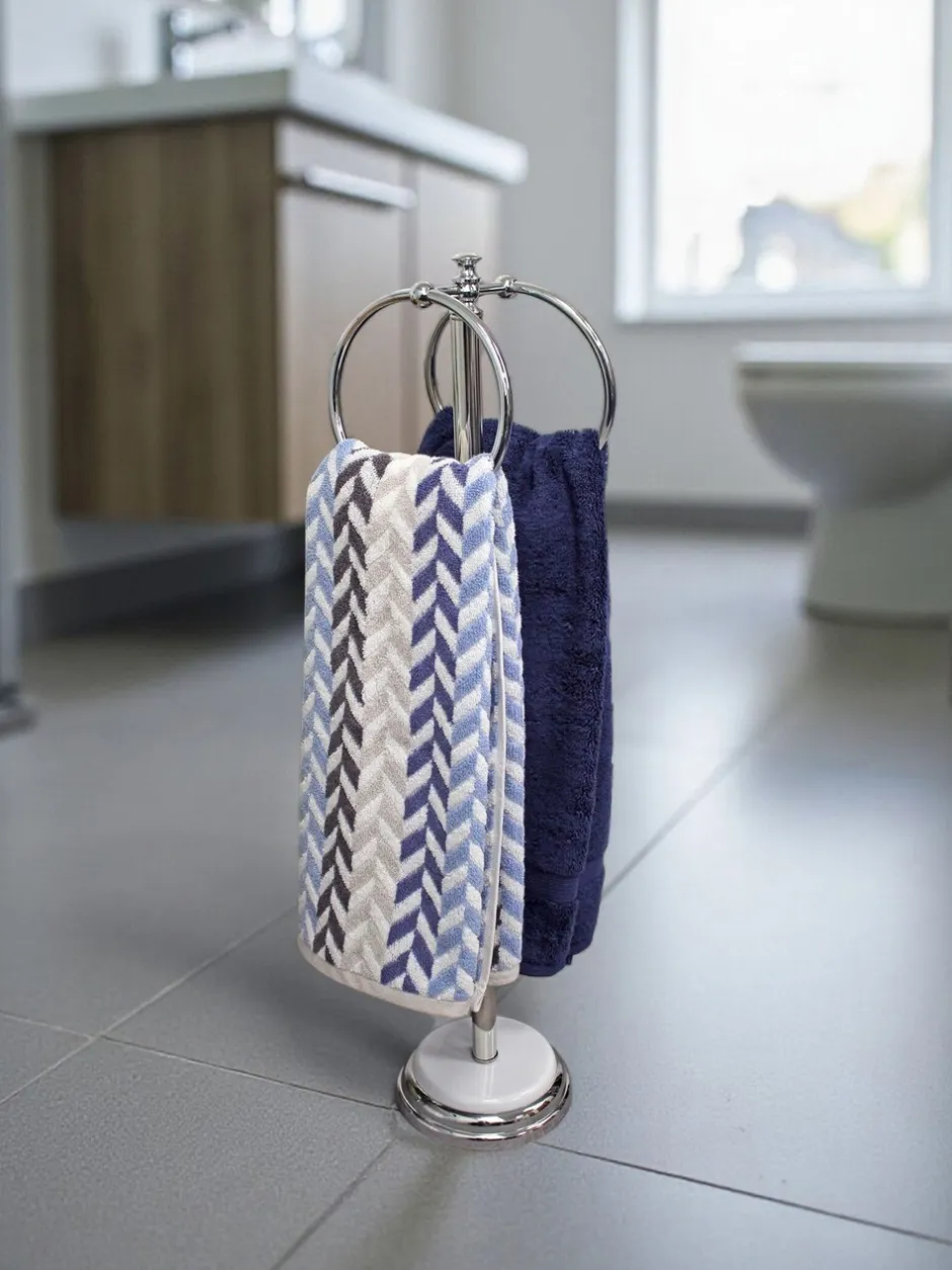 Badkameraccessoires|Showerdrape - Opera - Vrijstaande houder met twee handdoekringen