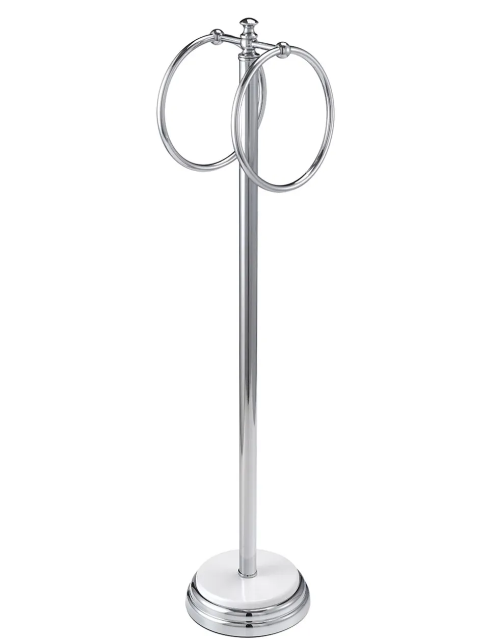 Badkameraccessoires|Showerdrape - Opera - Vrijstaande houder met twee handdoekringen