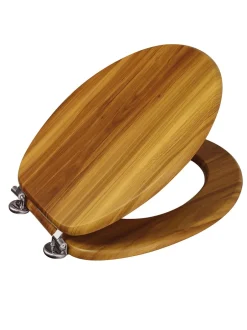 Badkameraccessoires|Showerdrape - Oxford houten toiletbril Bruin