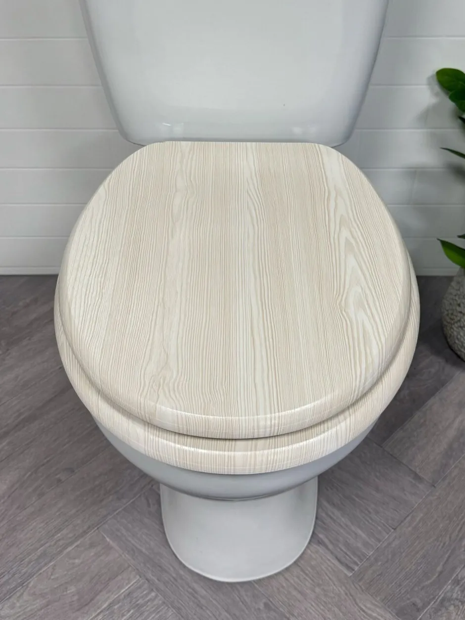 Badkameraccessoires|Showerdrape - Oxford houten toiletbril
