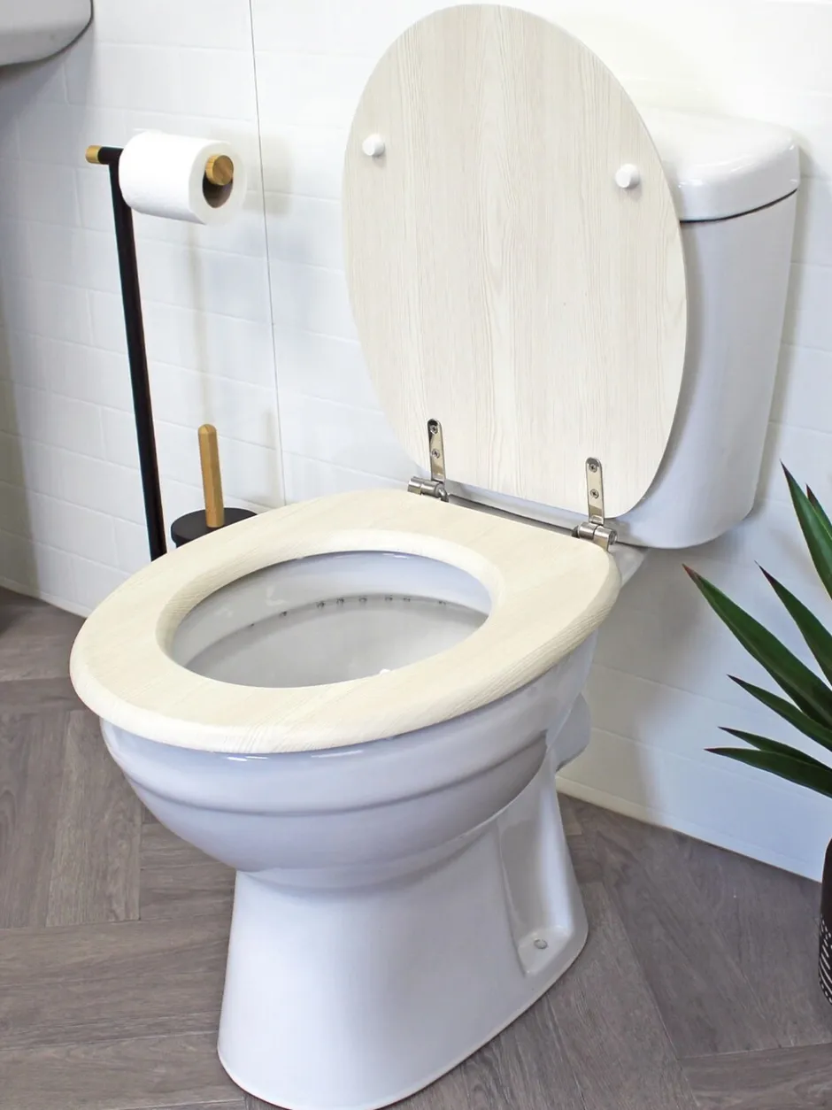 Badkameraccessoires|Showerdrape - Oxford houten toiletbril