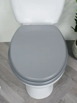 Badkameraccessoires|Showerdrape - Oxford houten toiletbril Grijs