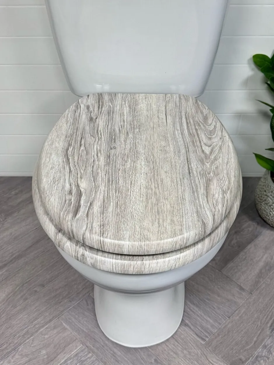 Badkameraccessoires*Showerdrape - Oxford houten toiletbril