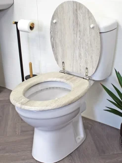 Badkameraccessoires*Showerdrape - Oxford houten toiletbril