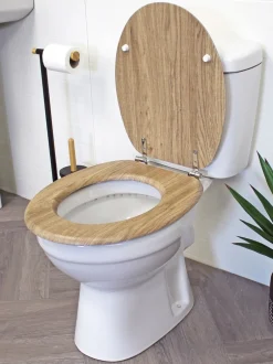 Badkameraccessoires|Showerdrape - Oxford houten toiletbril