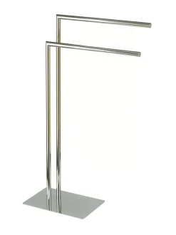 Badkameraccessoires*Showerdrape - Stamford - Vrijstaande houder met twee handdoekstangen