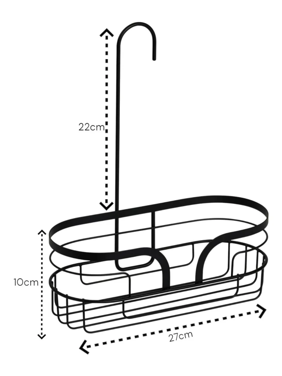 Badkameraccessoires|Showerdrape Dante Floor Caddy and Mini Shower Caddy Set Zwart