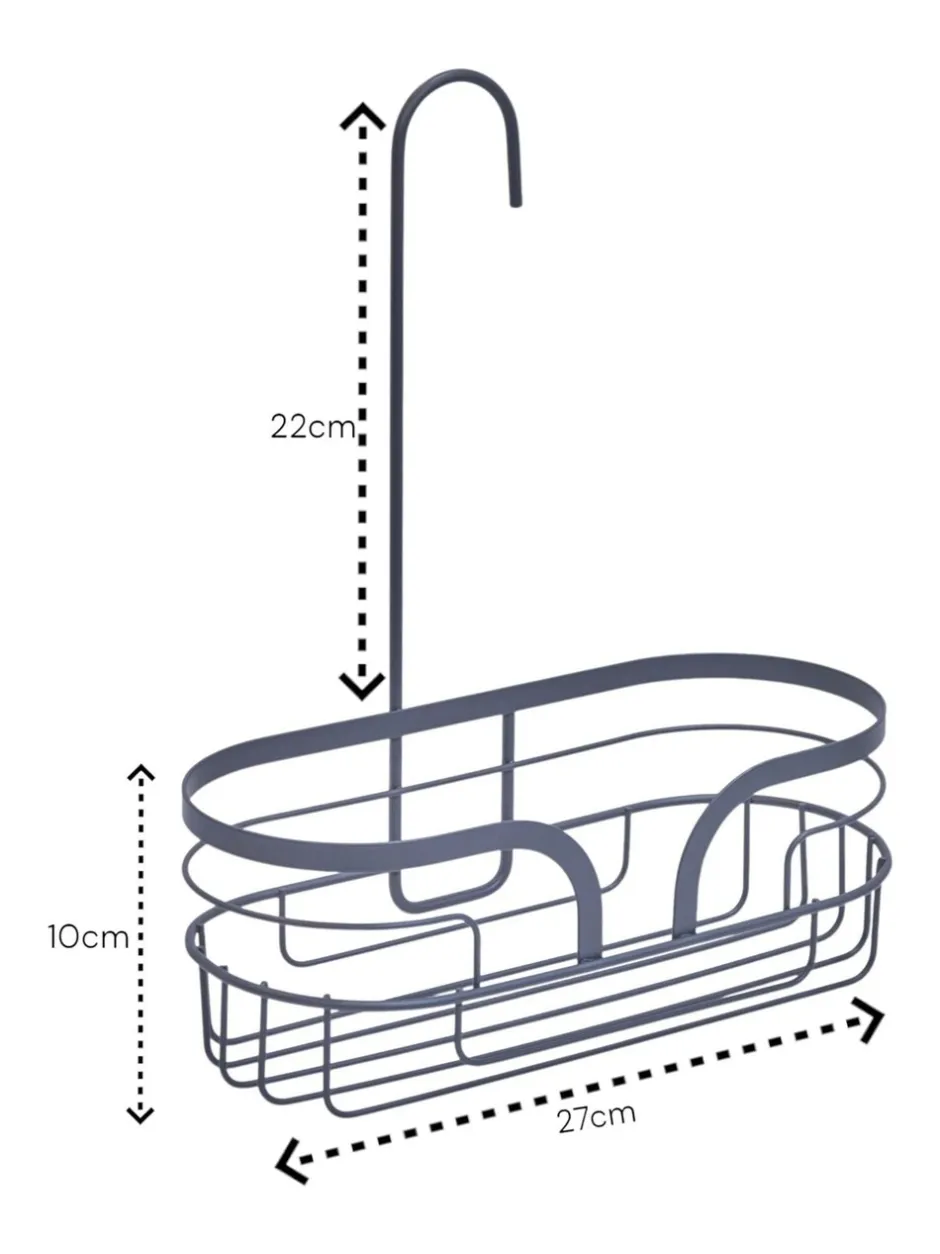Badkameraccessoires*Showerdrape Dante Floor Caddy and Mini Shower Caddy Set Grijs