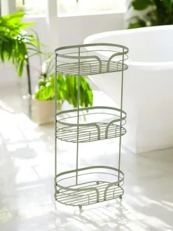 Badkameraccessoires*Showerdrape Dante Floor Caddy and Mini Shower Caddy Set Grijs-groen