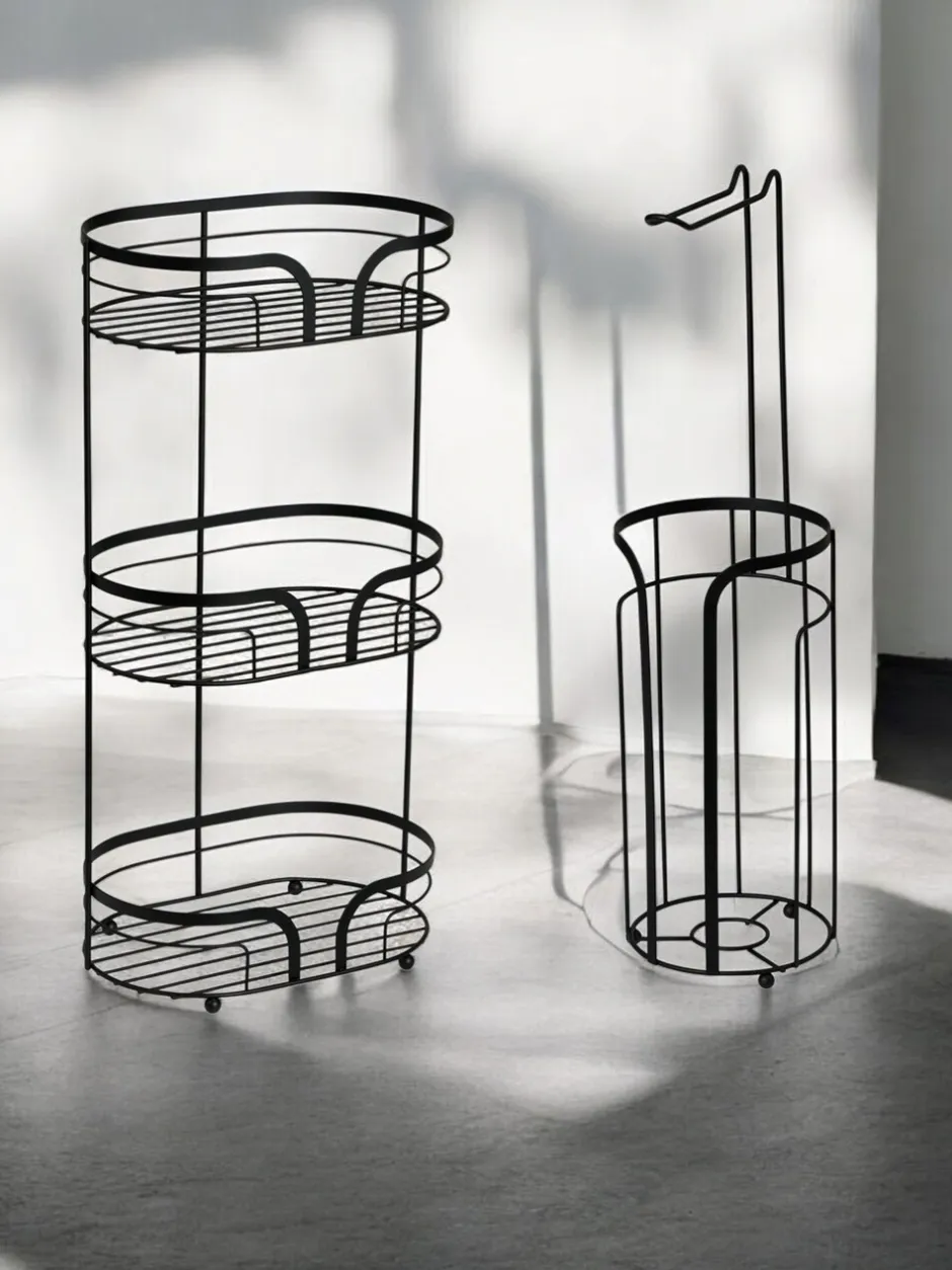 Badkameraccessoires|Showerdrape Dante Floor Caddy and Toilet Roll Holder