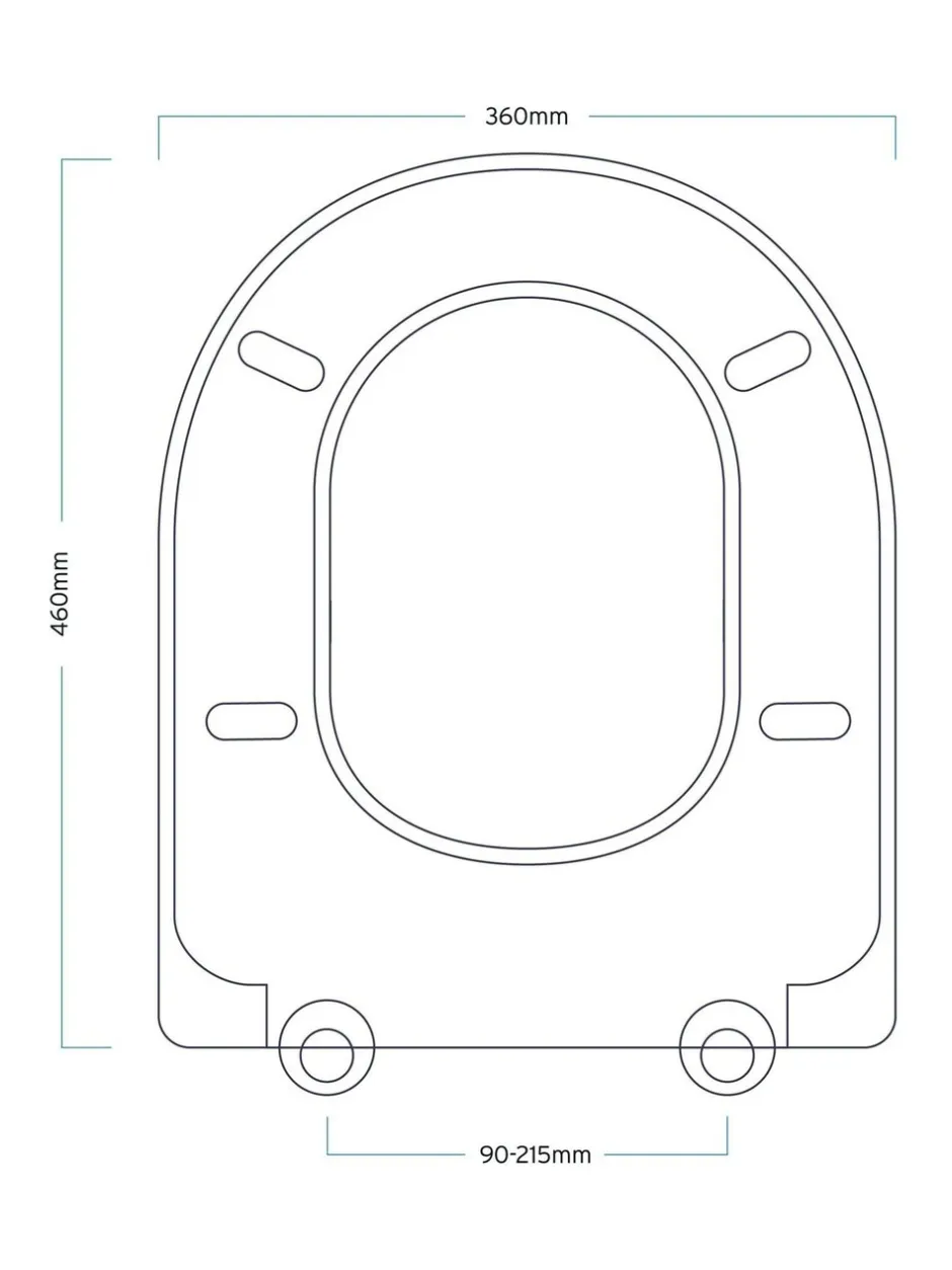 Badkameraccessoires|Showerdrape D-Shape Soft Close Two Button Release Detroit Toilet Seat
