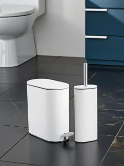 Badkameraccessoires|Showerdrape Fortuna 5L Soft Close Bathroom Pedal Bin and Toile Set Wit