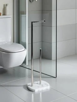 Badkameraccessoires*Showerdrape Octavia toiletrolhouder en rollenvoorraadhouder Wit