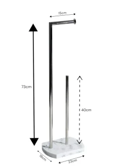 Badkameraccessoires*Showerdrape Octavia toiletrolhouder en rollenvoorraadhouder Wit