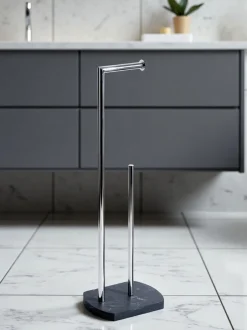Badkameraccessoires|Showerdrape Octavia toiletrolhouder en rollenvoorraadhouder Grijs