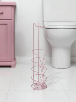 Badkameraccessoires|Showerdrape Vertu Toilet Roll & Spare Holder & Over Dook Hook Set Roze