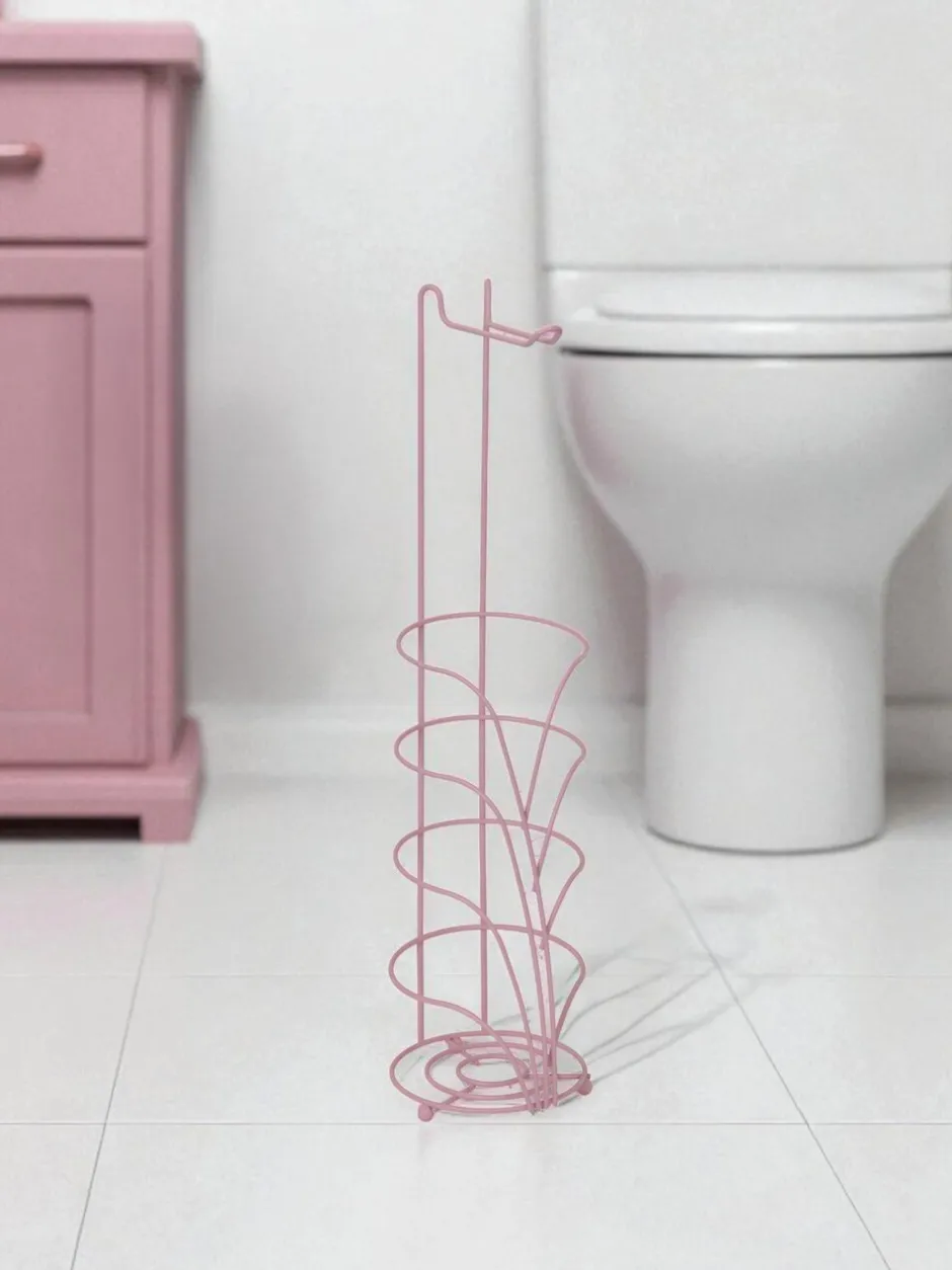 Badkameraccessoires|Showerdrape Vertu Toilet Roll & Spare Holder & Over Dook Hook Set Roze