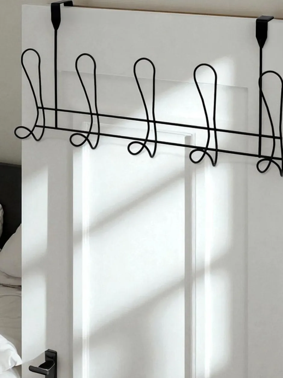 Badkameraccessoires*Showerdrape Vertu Toilet Roll & Spare Holder & Over Dook Hook Set Zwart