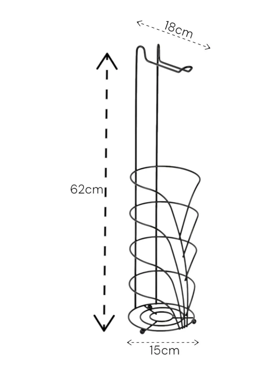 Badkameraccessoires*Showerdrape Vertu Toilet Roll & Spare Holder & Over Dook Hook Set Zwart