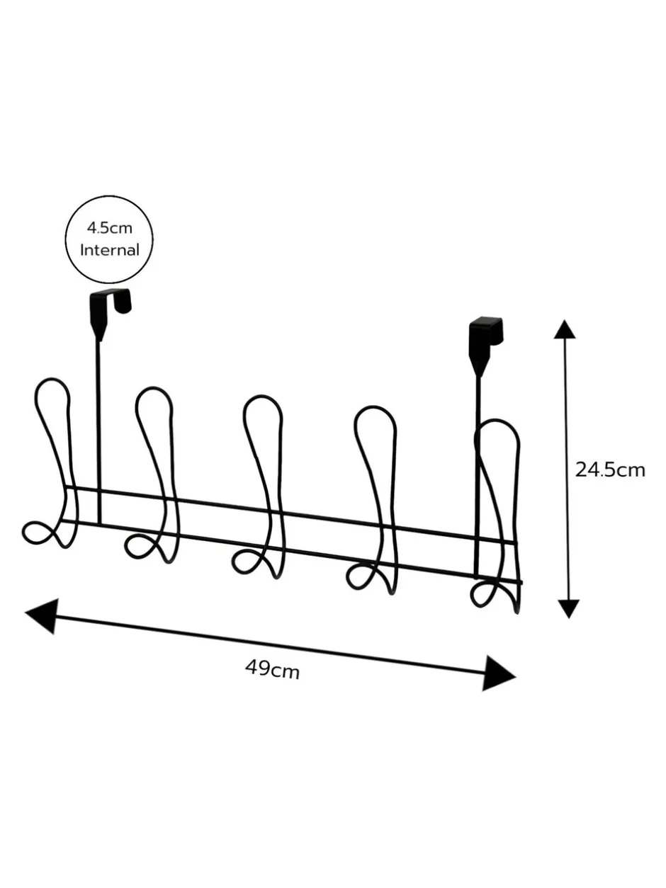 Badkameraccessoires*Showerdrape Vertu Toilet Roll & Spare Holder & Over Dook Hook Set Zwart