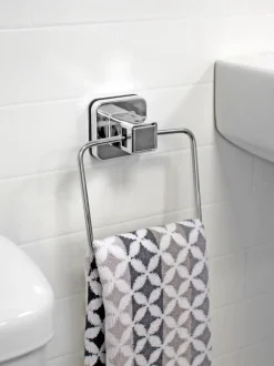 Badkameraccessoires*Showerdrape zuignap wandgemonteerde handdoekenring Pushloc