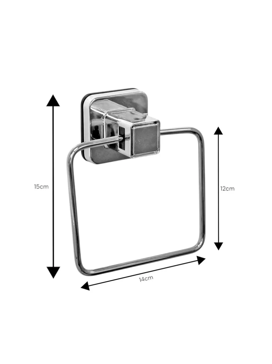 Badkameraccessoires*Showerdrape zuignap wandgemonteerde handdoekenring Pushloc