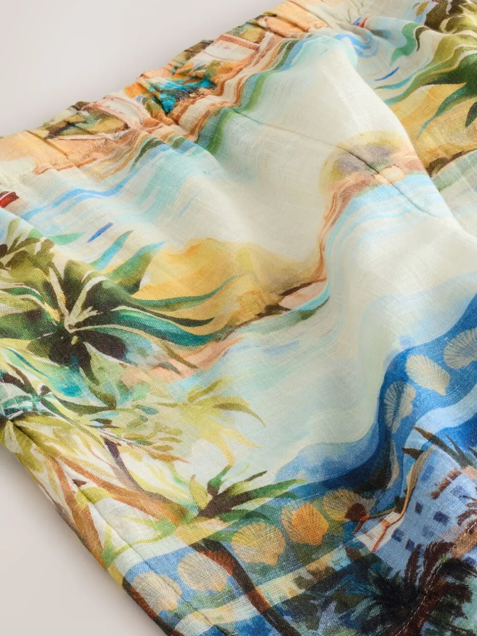 Shorts*Next Sierlijke print - Elasticated Waist Shorts with Linen