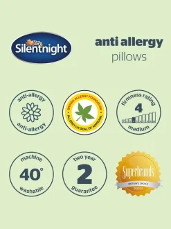 Dekbedden En Kussens|Silentnight - Verpakking van 2 medium anti-allergiekussens