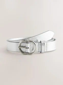 Ceintuurs|Next - Normale PU-riem Silver Crackle