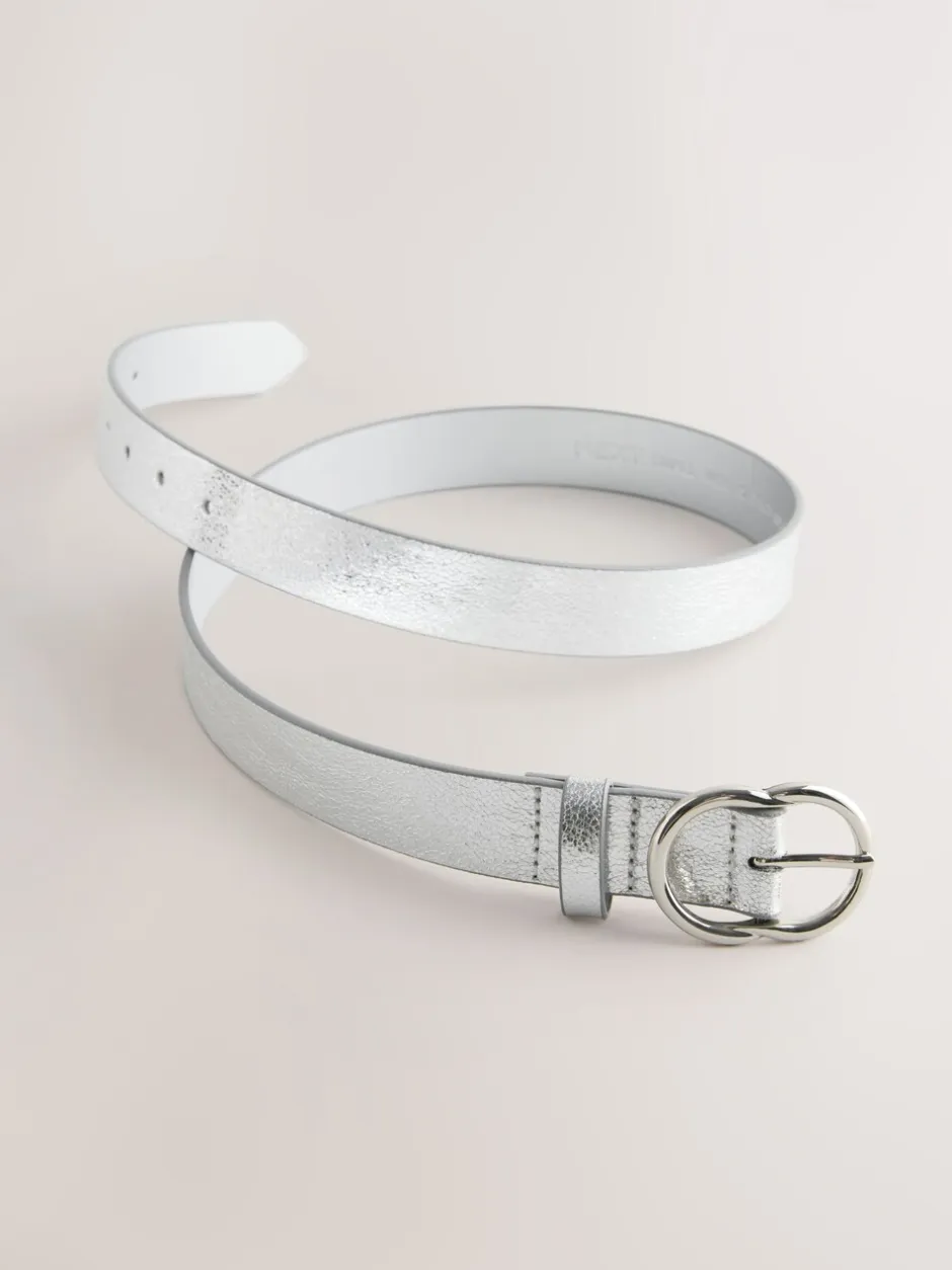 Ceintuurs|Next - Normale PU-riem Silver Crackle