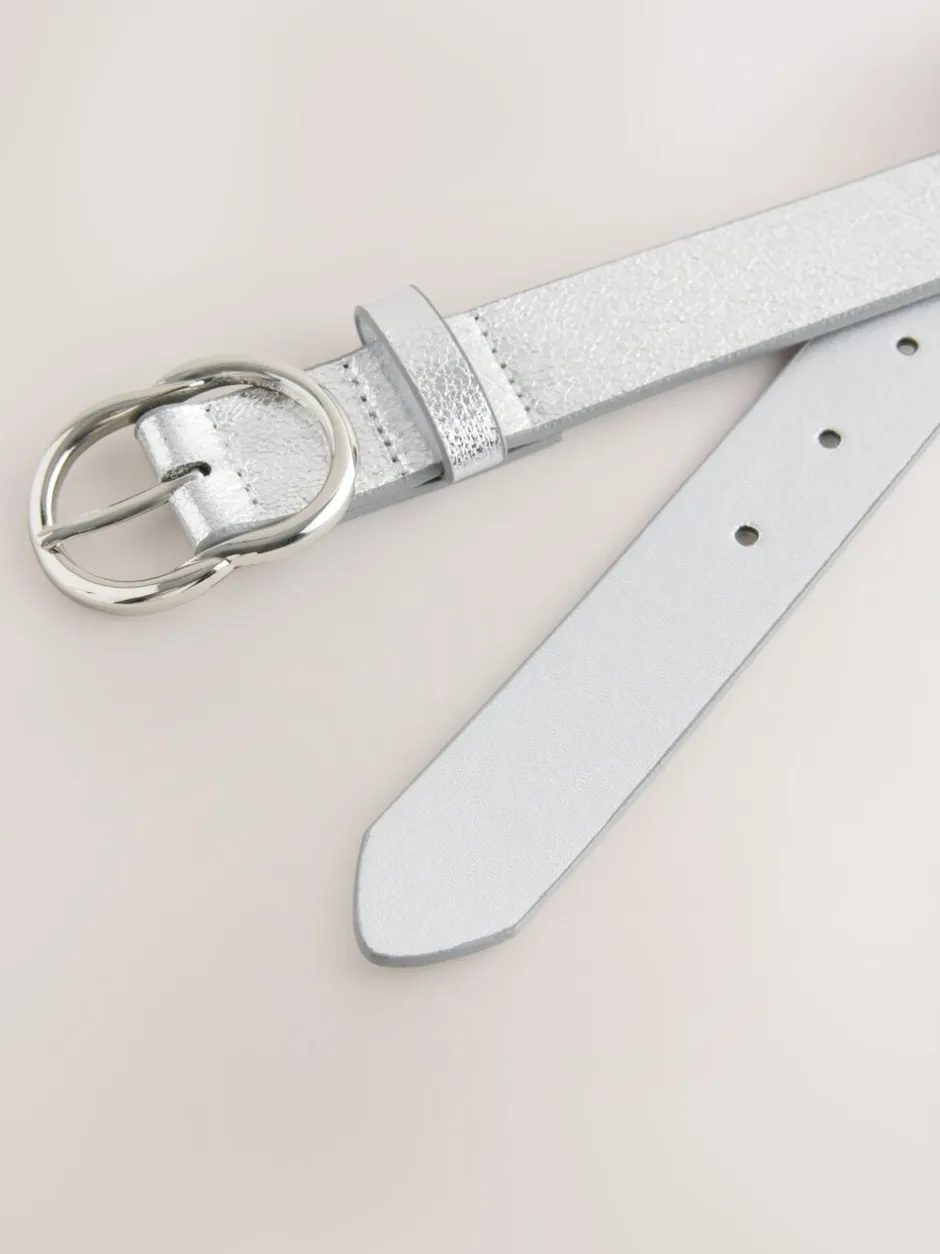 Ceintuurs|Next - Normale PU-riem Silver Crackle