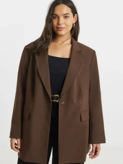 Kostuums En Werkkleding*Simply Be oversized blazer met enkele rij knopen