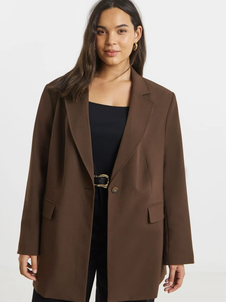 Kostuums En Werkkleding*Simply Be oversized blazer met enkele rij knopen