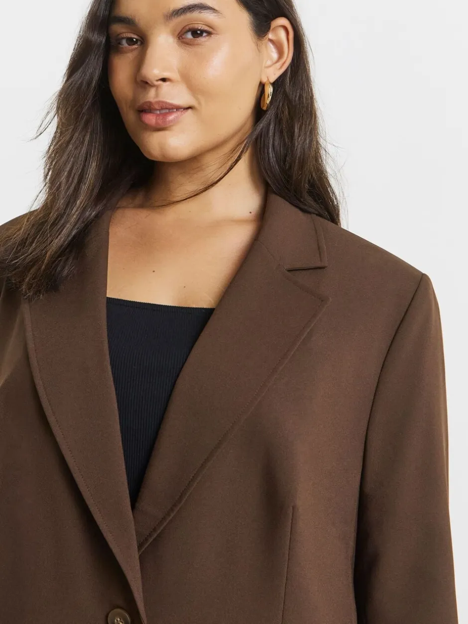 Kostuums En Werkkleding*Simply Be oversized blazer met enkele rij knopen