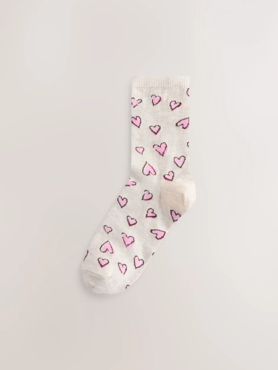 Sokken En Panty's*Next - Set van 4 paar enkelsokken Sketchy Heart