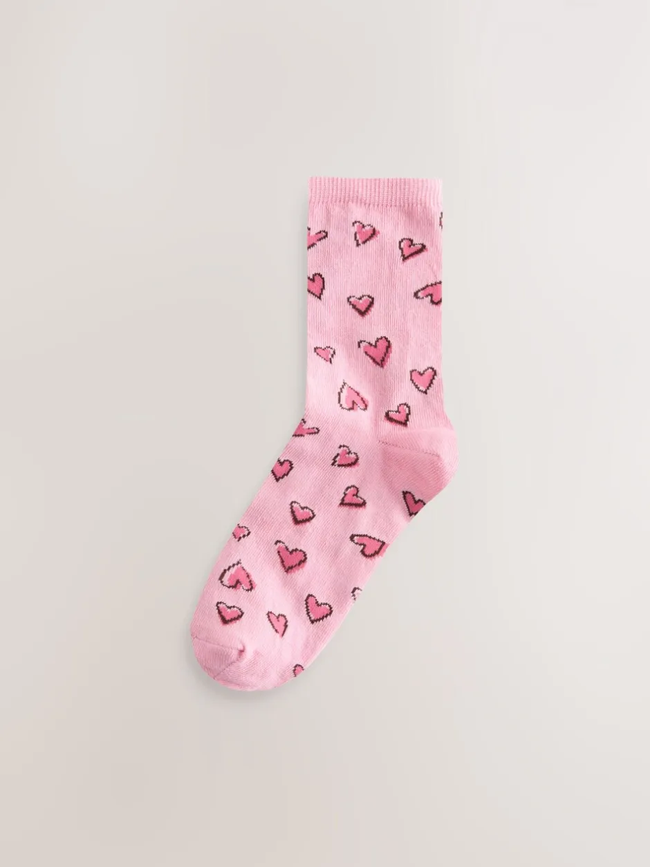 Sokken En Panty's*Next - Set van 4 paar enkelsokken Sketchy Heart