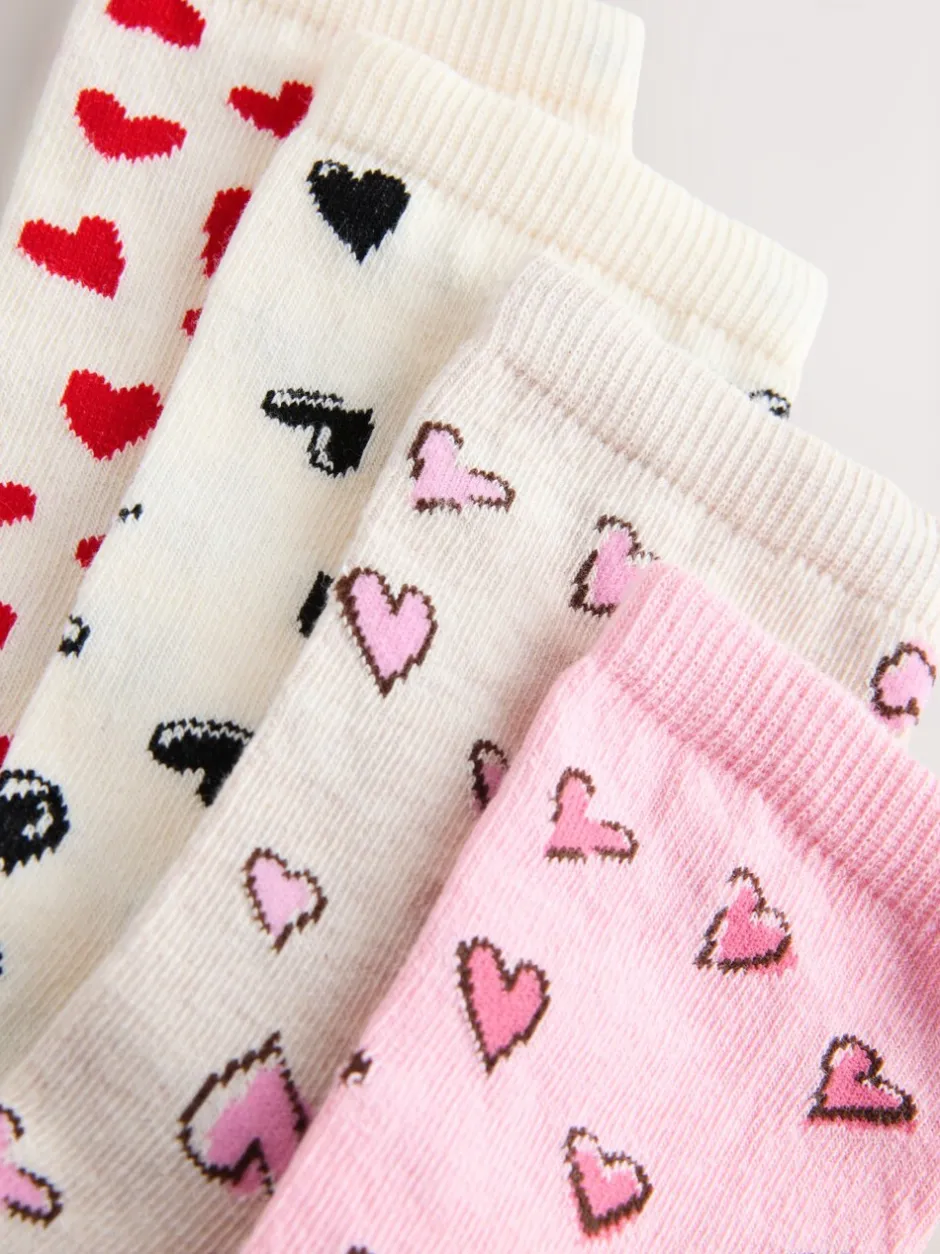 Sokken En Panty's*Next - Set van 4 paar enkelsokken Sketchy Heart