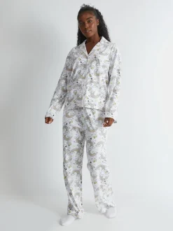 Pyjama's|Loungewear|Skinnydip Peanuts x Snoopy Rainbow Print Pyjama Set in Ecru