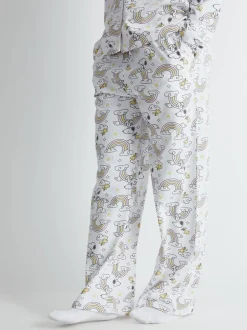 Pyjama's|Loungewear|Skinnydip Peanuts x Snoopy Rainbow Print Pyjama Set in Ecru