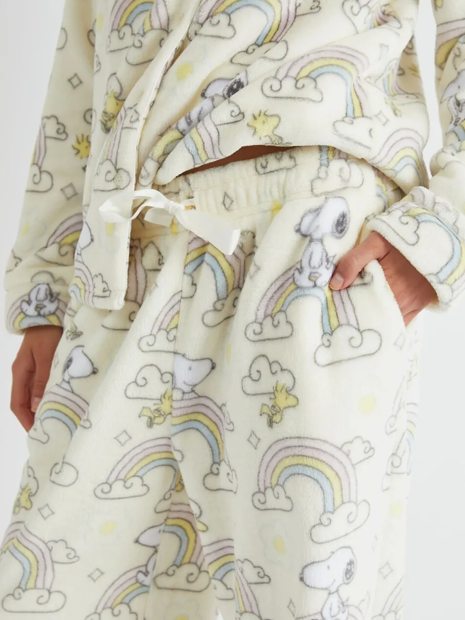 Pyjama's*Skinnydip Peanuts x Snoopy Rainbow Fleece Pyjamas Set