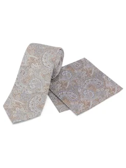 Stropdassen En Pochets*Skopes Paisley Silk Tie and Pocket Square Set