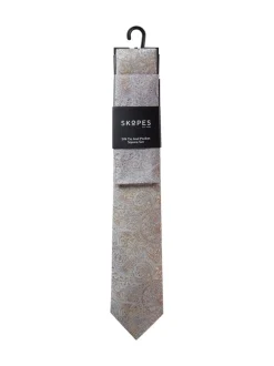 Stropdassen En Pochets*Skopes Paisley Silk Tie and Pocket Square Set