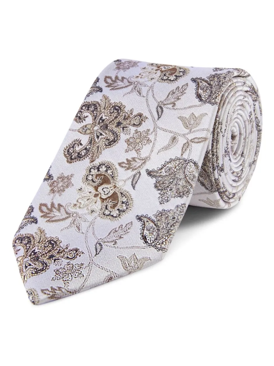 Stropdassen En Pochets*Skopes Floral Silk Tie and Pocket Squares Set
